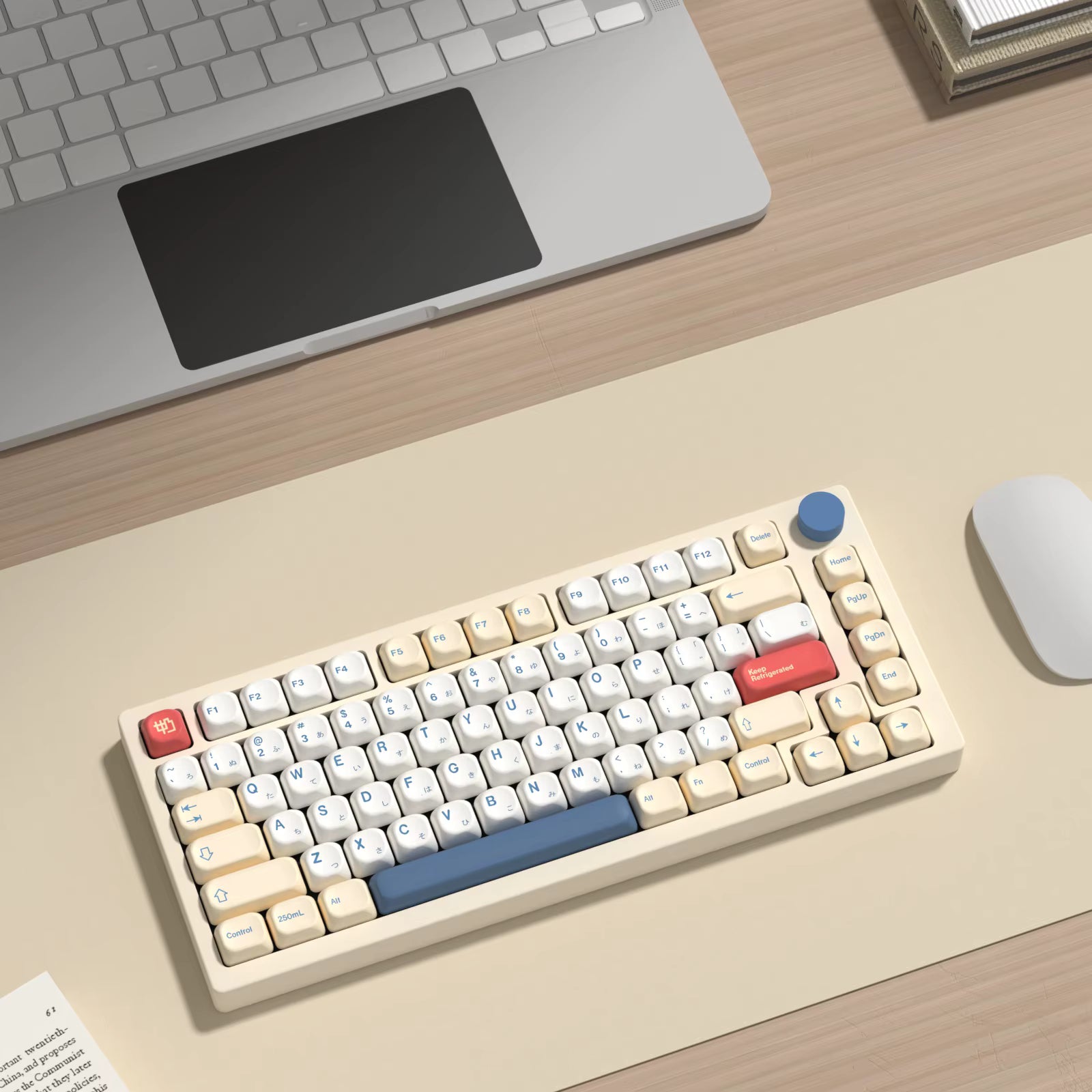 KBDiy Soy Milk – 140 Keys PBT Koa Profile