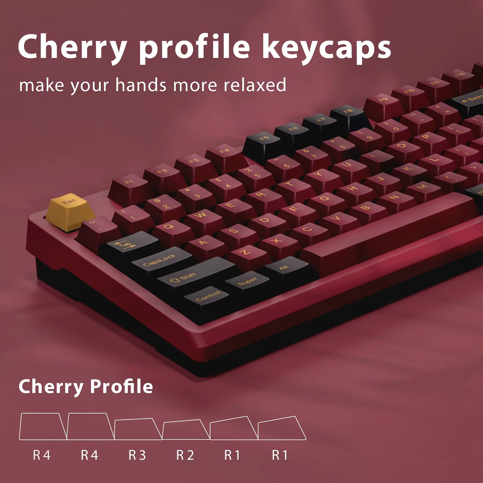 KBDiy Keycaps Red Samurai – 174 Keys PBT Cherry Profile