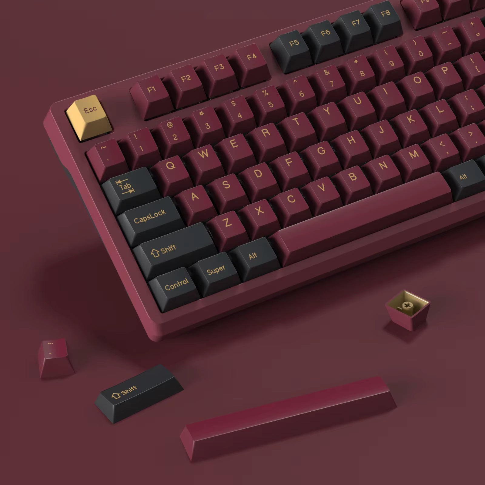 KBDiy Keycaps Red Samurai – 174 Keys PBT Cherry Profile