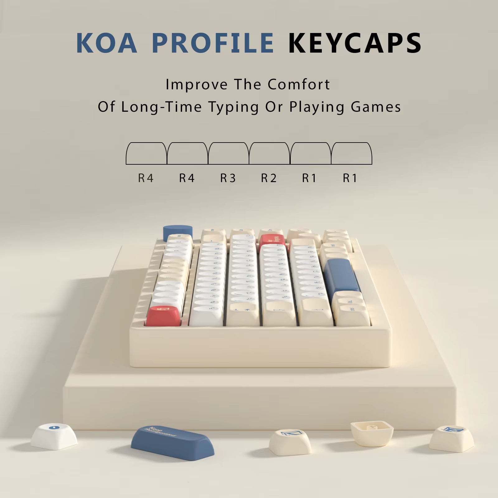 KBDiy Soy Milk – 140 Keys PBT Koa Profile