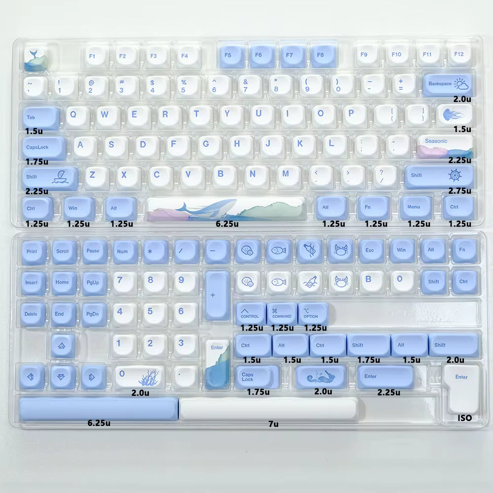 KBDiy Ocean Whale – 140 Keys PBT Koa Profile