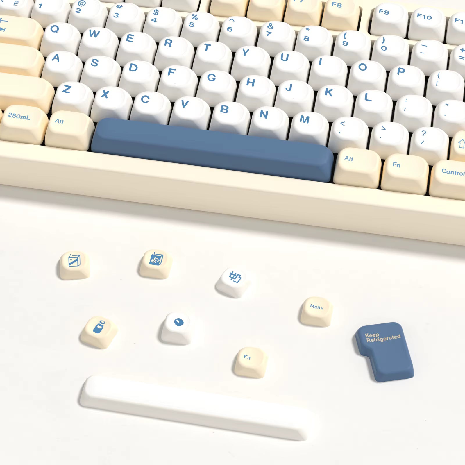 KBDiy Soy Milk – 140 Keys PBT Koa Profile