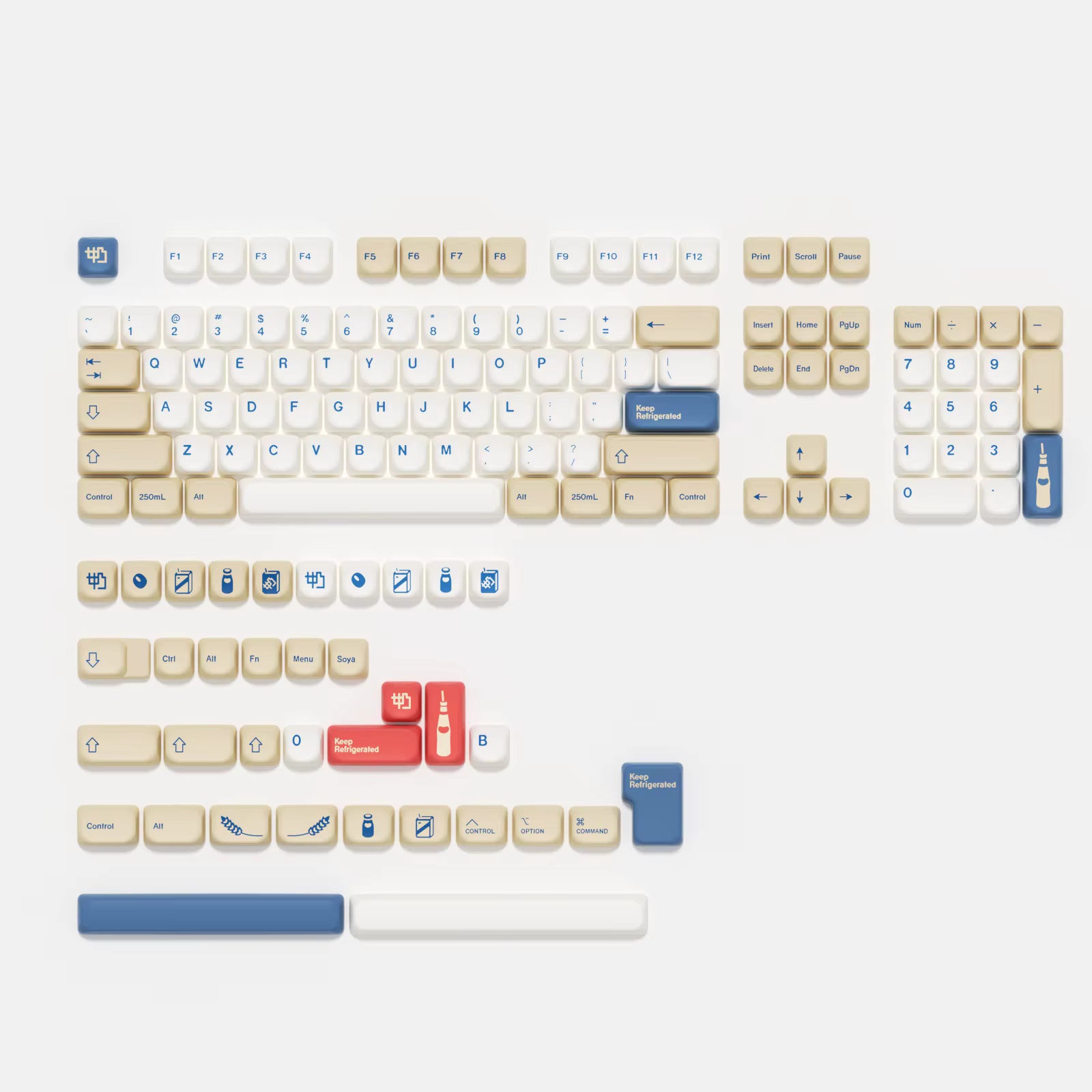 KBDiy Soy Milk – 140 Keys PBT Koa Profile
