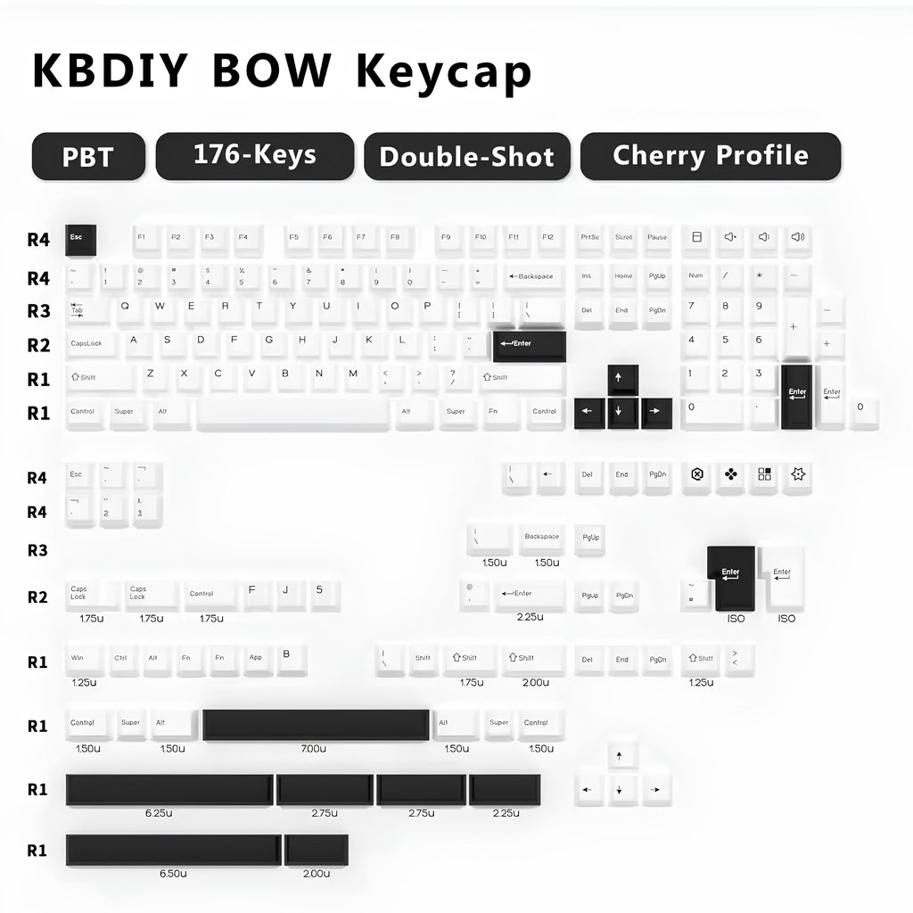 KBDiy Bow – 174 Keys PBT Cherry Profile