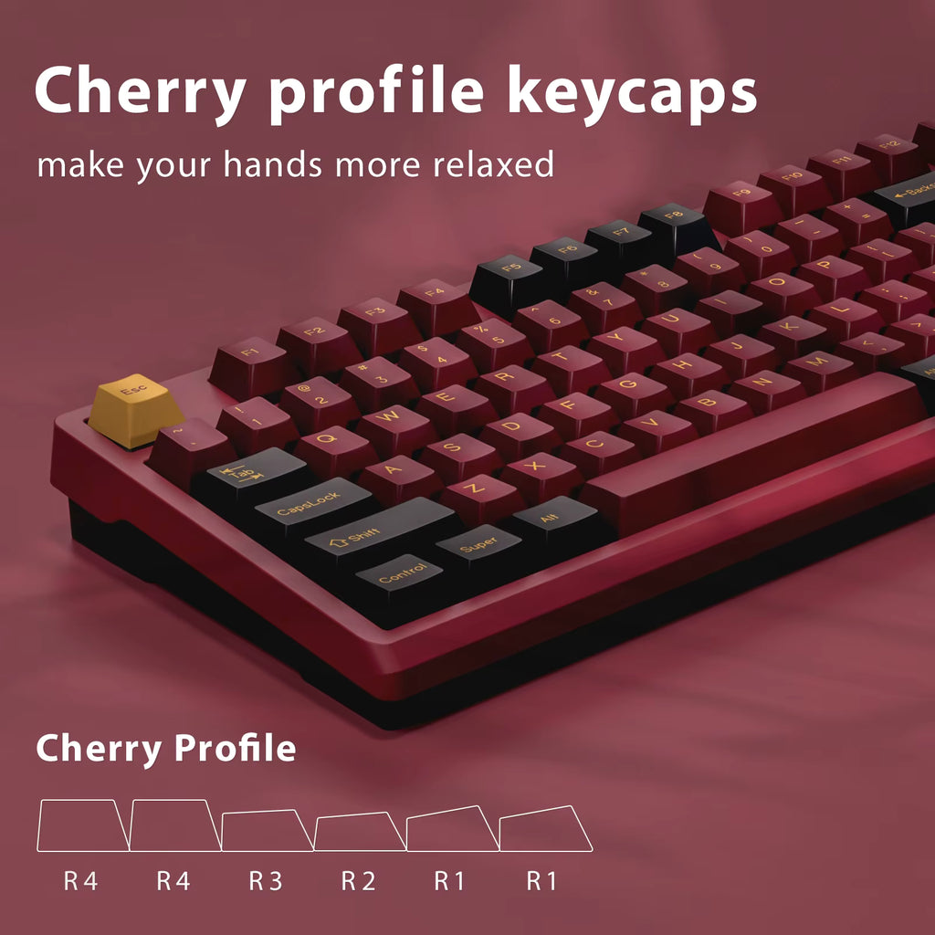 KBDiy Keycaps Red Samurai – 174 Keys PBT Cherry Profile